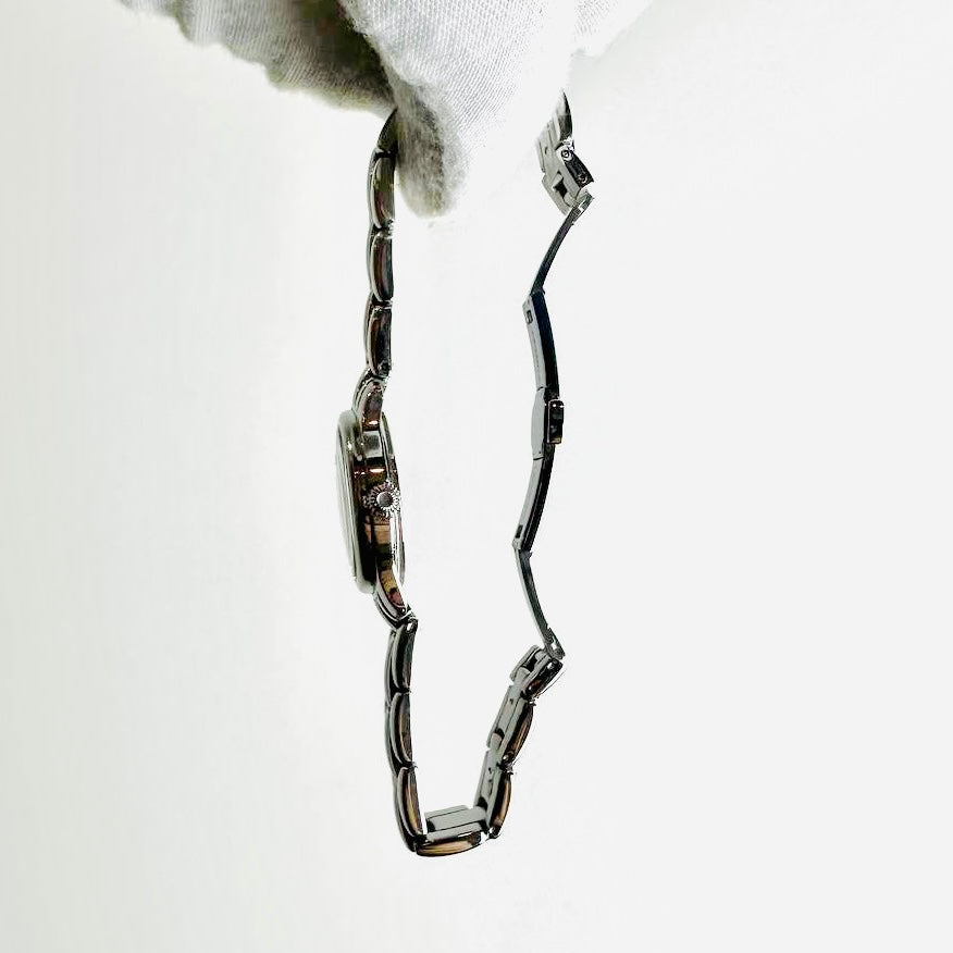 Fendi FF Stainless Steel Monogram Logo White Round Dial 210L 26MM Quartz Bracelet Watch