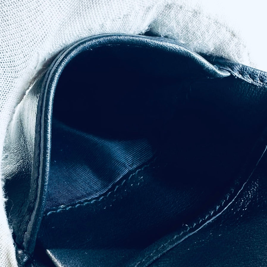 Christian Dior CD Saddle Lotus Navy Blue GHW Oblique Monogram Logo Flap Trifold Compact Wallet