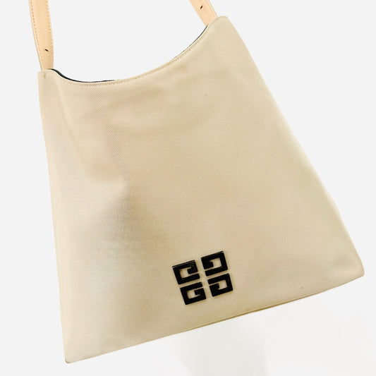 Givenchy Beige Monogram Logo Hobo Bucket Shoulder Sling Bag