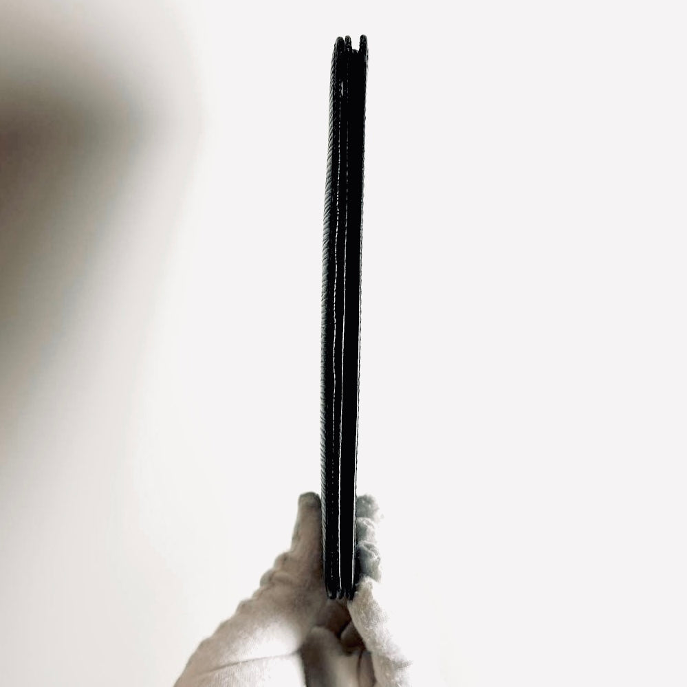 Louis Vuitton LV Porte Yen Brazza Black Epi Leather Monogram Logo Long Bifold Flap Slim Wallet