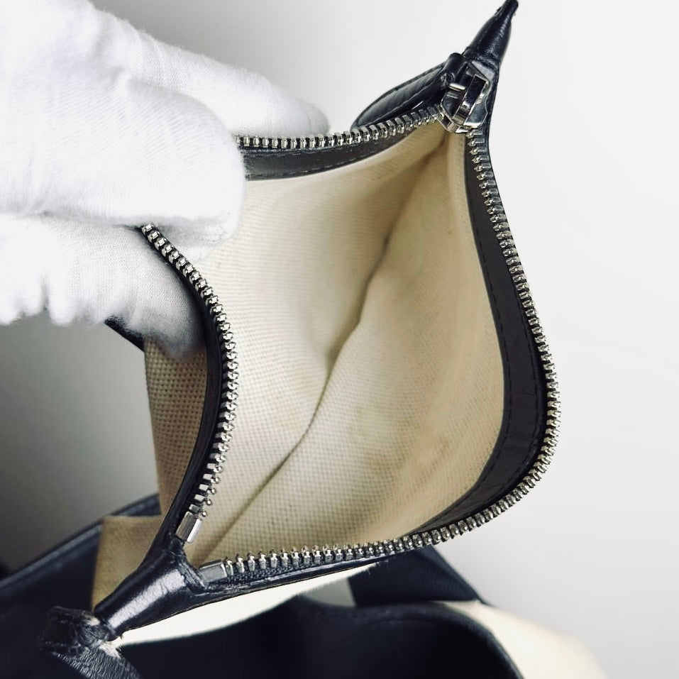 Balenciaga Cabas Black / White Logo Small S Structured Shoulder Tote Bag With Pouch