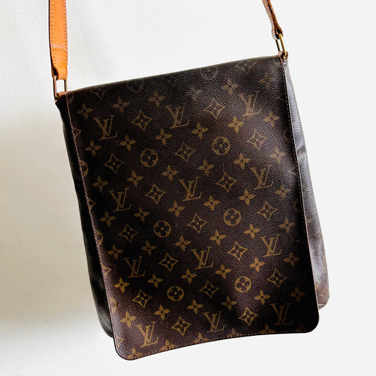 Louis Vuitton LV Musette Salsa Flap Monogram Logo GHW Shoulder Sling Bag