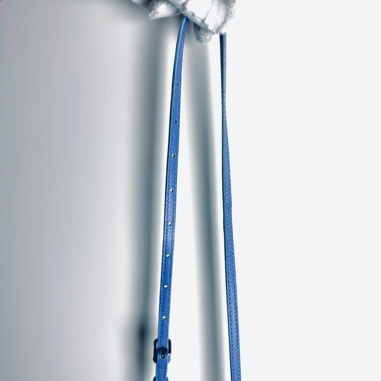 Fendi Peekaboo Mini Blue GHW FF Zucca Monogram Logo Nappa Leather 2-Way Shoulder Sling Turnlock Top Handle Bag