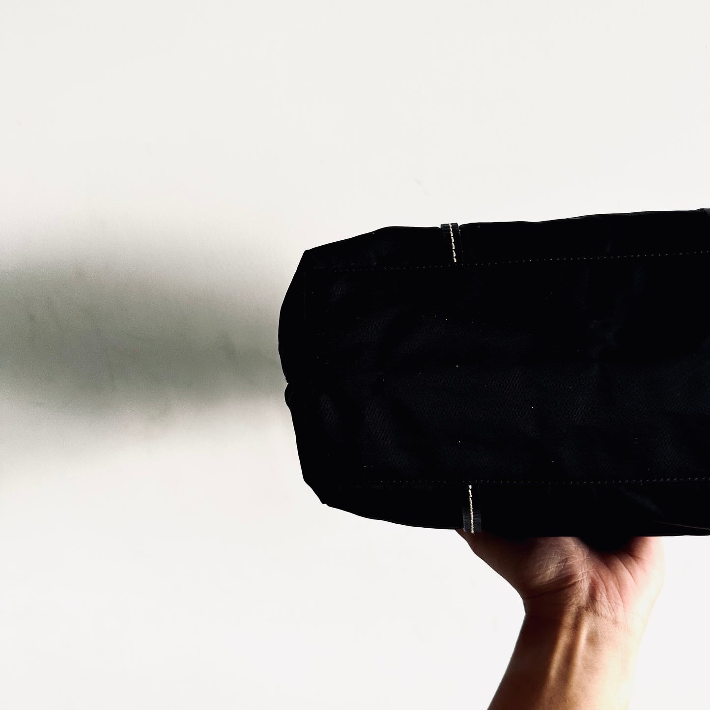 Prada Black Classic Logo Nylon Shopper Shoulder Tote Bag