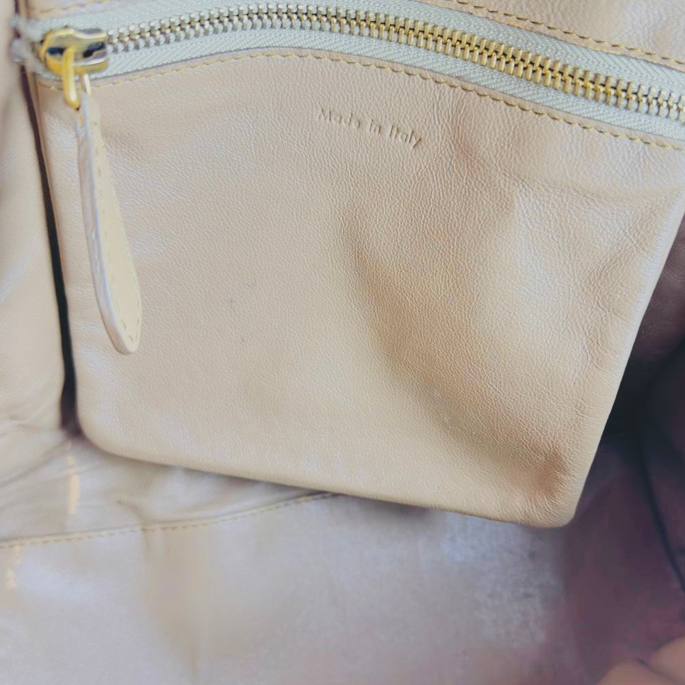 Celine Dune Beige GHW Micro Luggage Monogram Logo Shopper Shoulder Tote Bag