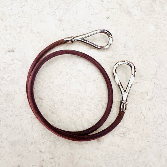 Hermes Jumbo Brown Silver Hardware Double Tour Leather Bracelet