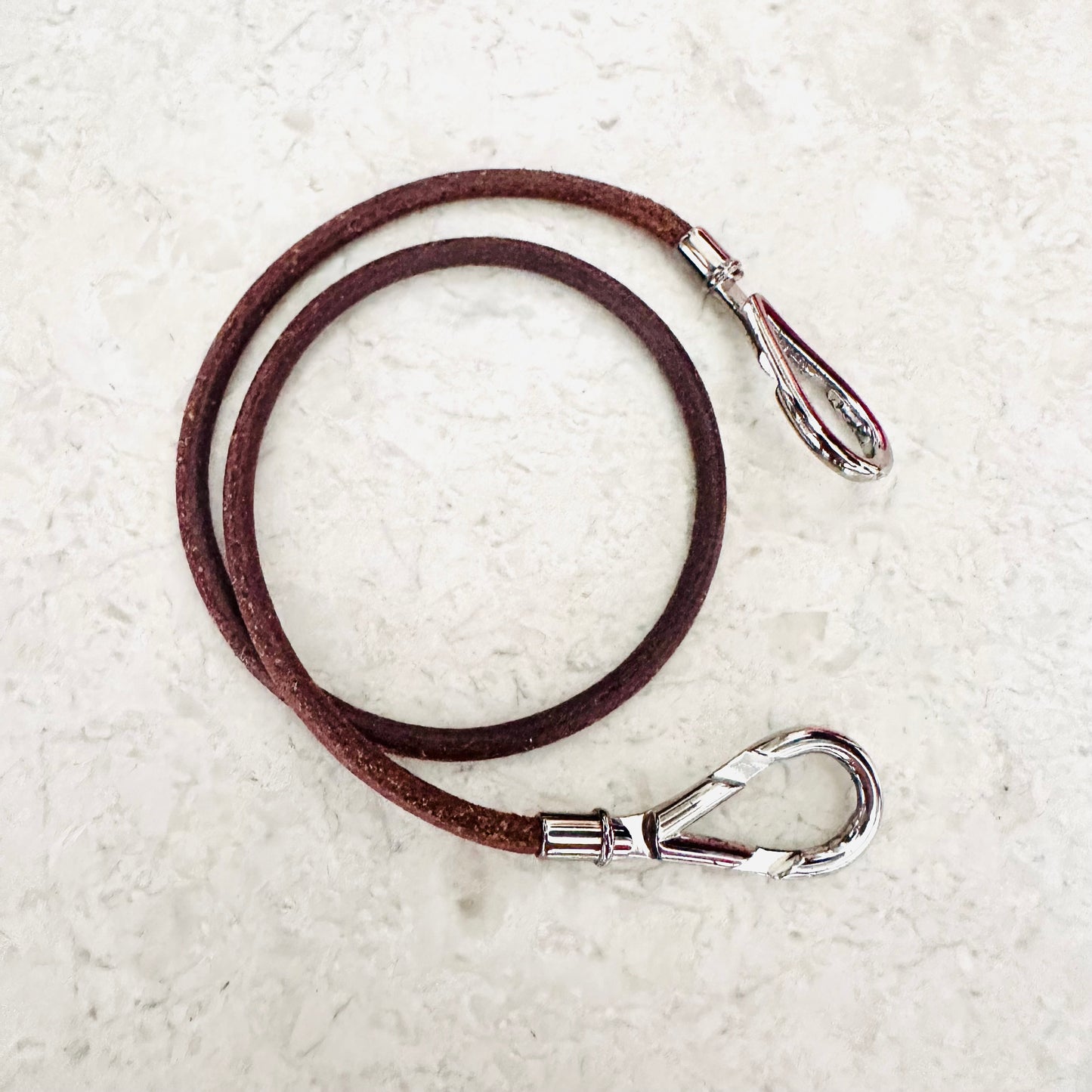 Hermes Jumbo Brown Silver Hardware Double Tour Leather Bracelet