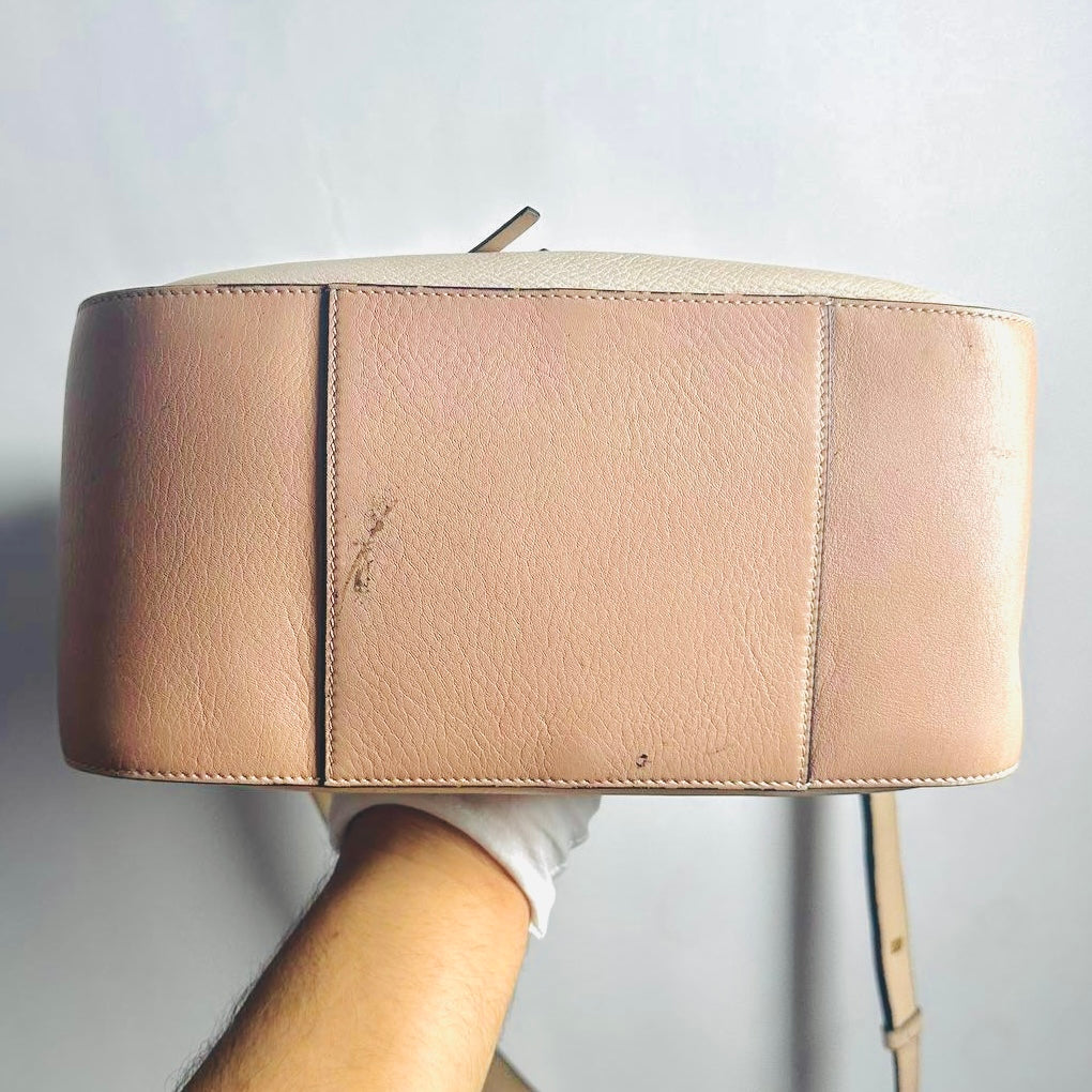 Loewe Small Hammock Sand Beige / Pink GHW Calfskin Anagram Monogram Logo 2-Way Top Handle Shoulder Sling Bag