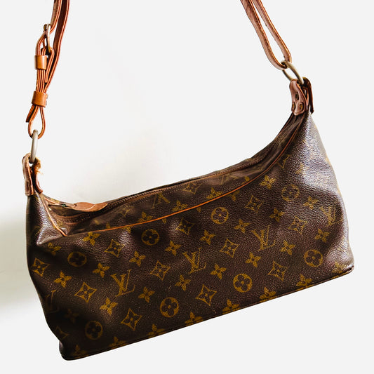 Louis Vuitton LV Boulogne Monogram Logo GHW Baguette Hobo Vintage Shoulder Sling Bag