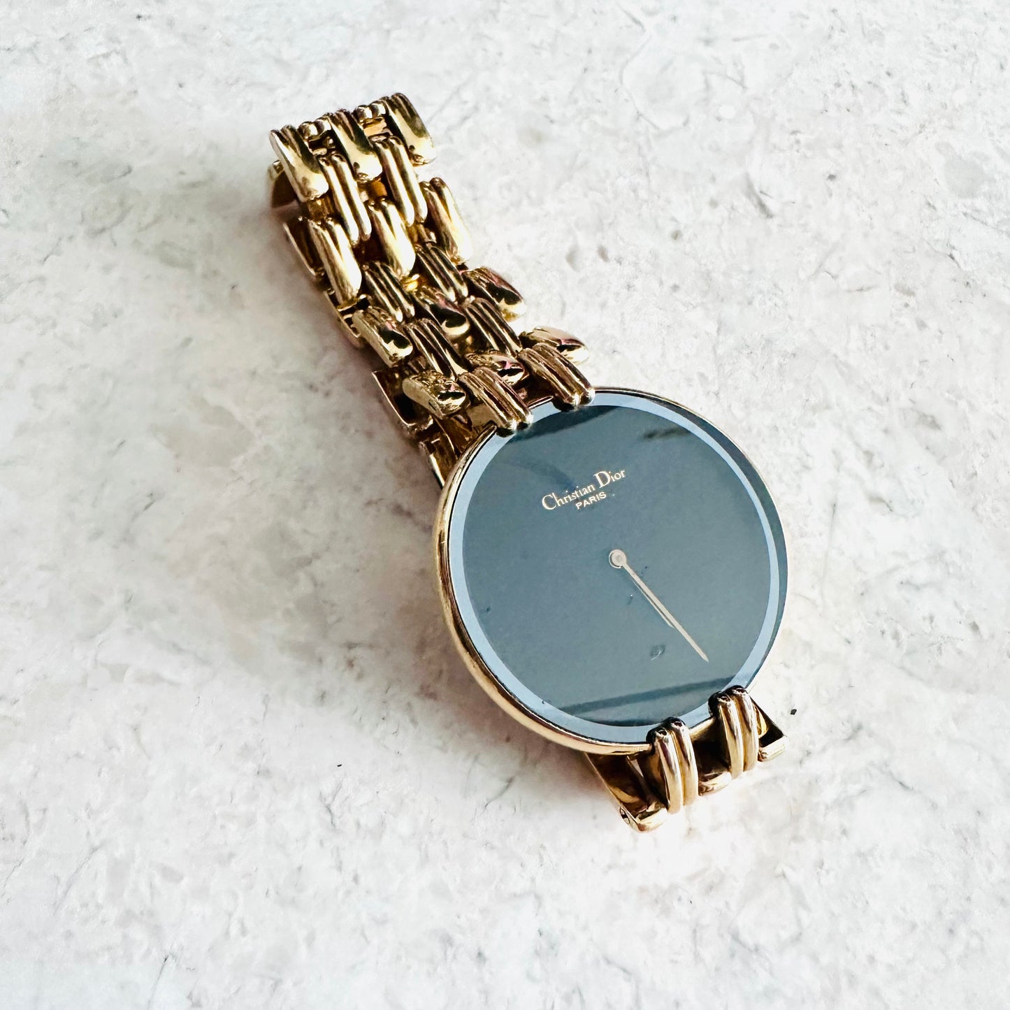 Christian Dior CD Bagira Monogram Logo Black Dial GHW 30MM Quartz Watch