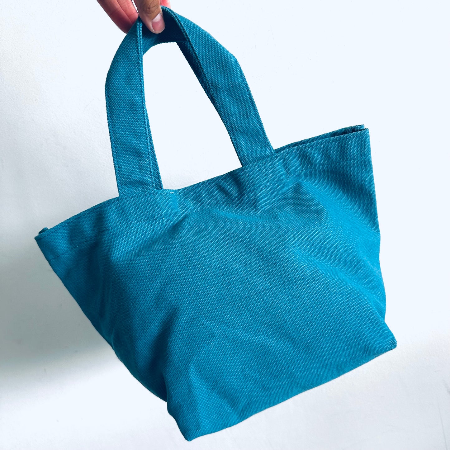 Prada Blue Classic Logo Bucket Shoulder Tote Bag