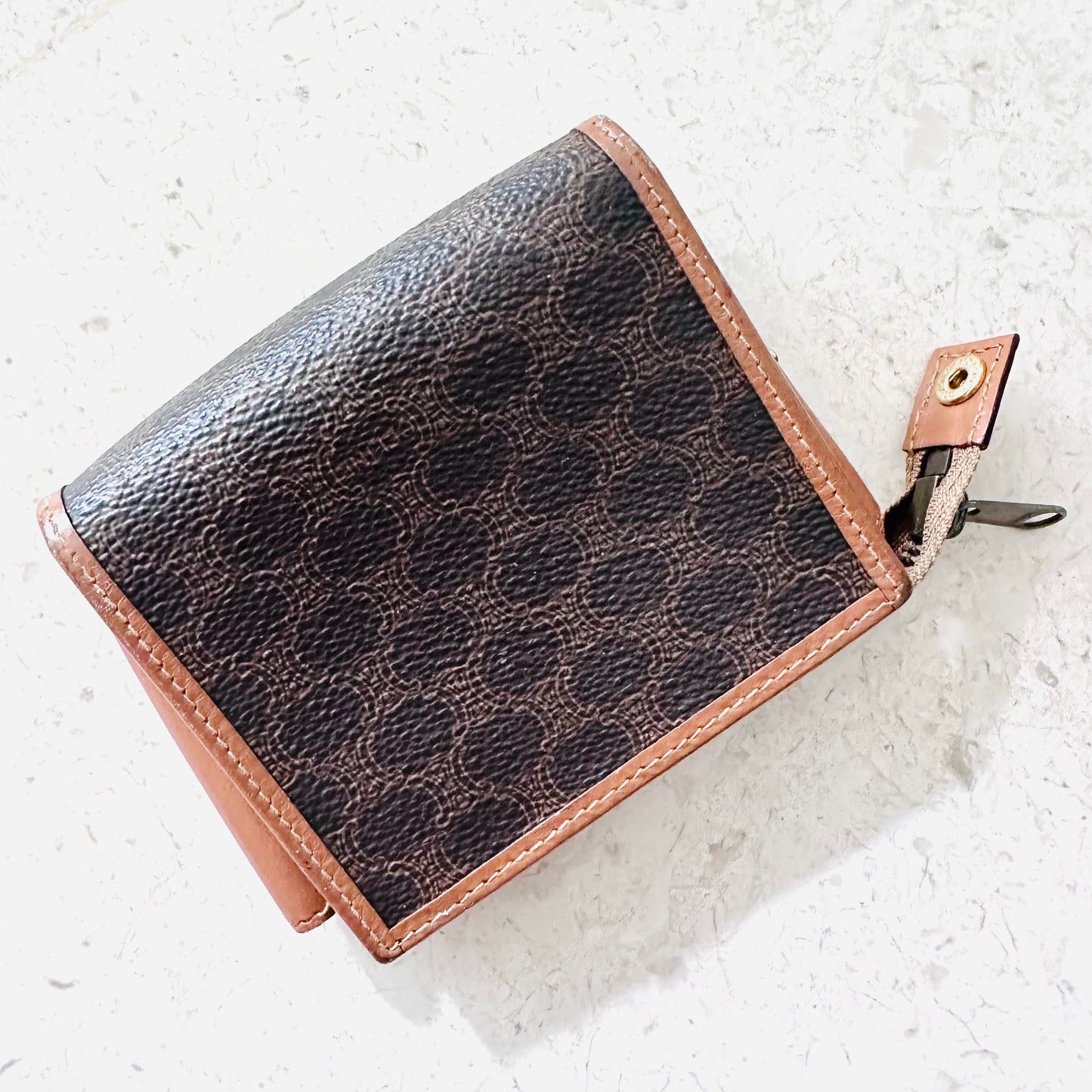 Celine Triomphe Macadam Monogram Logo Zip Pouch Case