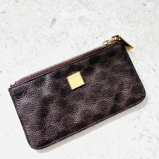 Celine Triomphe Macadam Monogram Logo Zip Coin Purse Pouch
