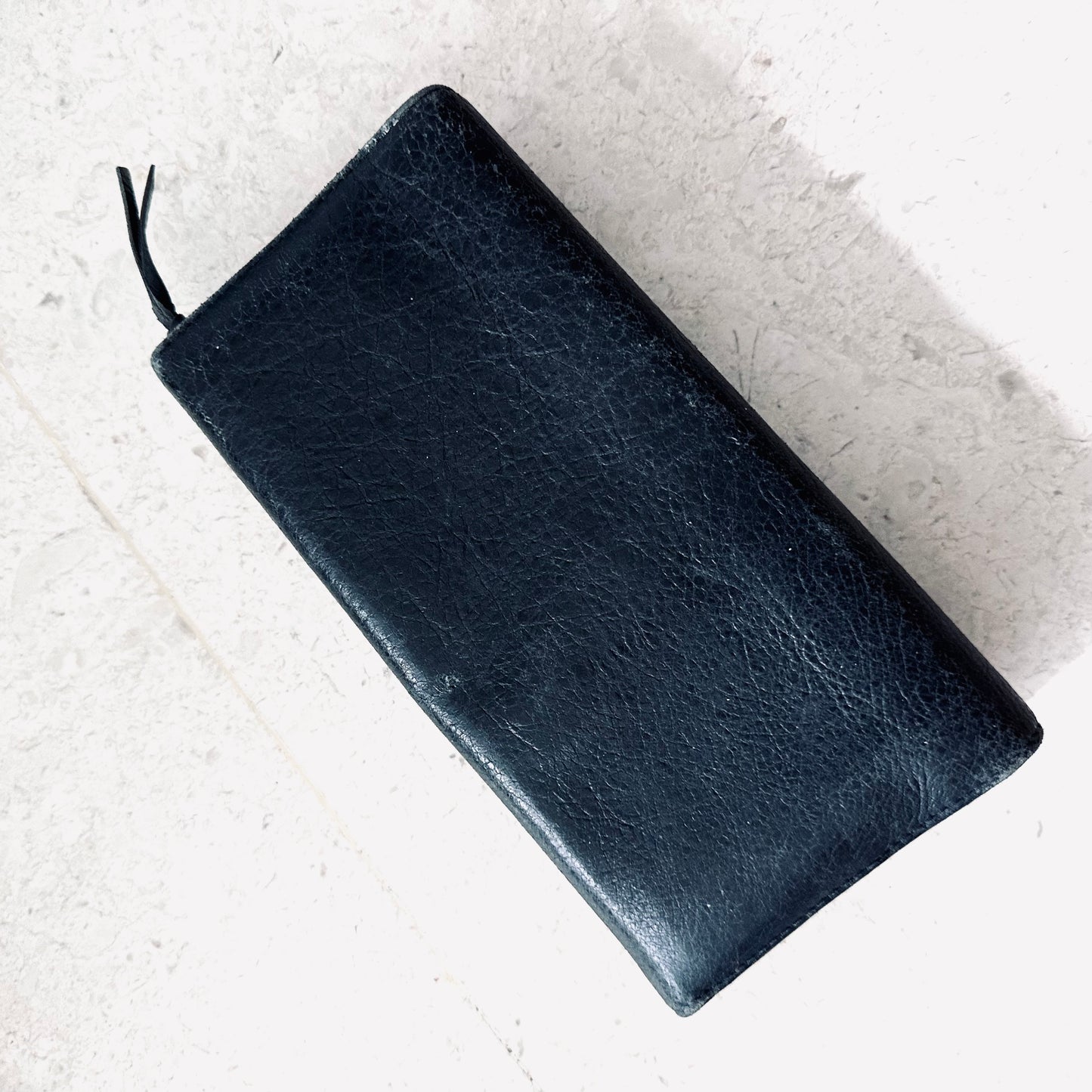 Balenciaga Black Giant City Silver Studs Leather Logo Flap Long Wallet