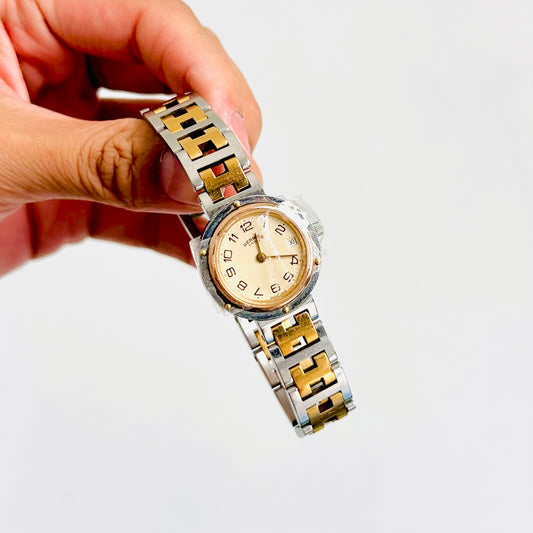 Hermes Clipper Arceau 25MM Gold & Stainless Steel Quartz Watch