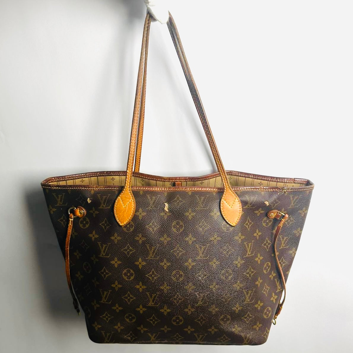 Louis Vuitton LV Neverfull MM Monogram Logo GHW Shoulder Shopper Tote Bag