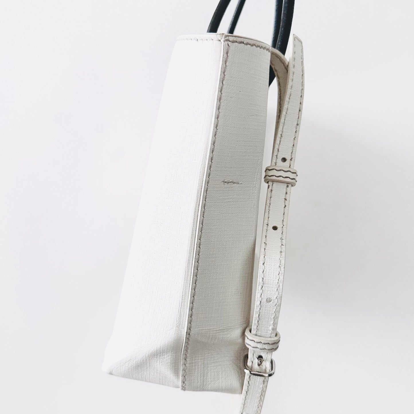 Balenciaga Everyday XXS Cabas Black / White Monogram Logo 2-Way Shopper Shoulder Sling Tote Bag