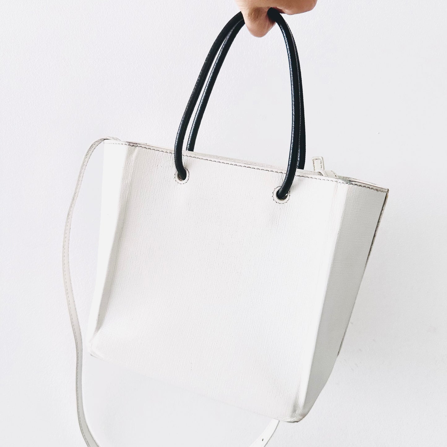 Balenciaga Everyday XXS Cabas Black / White Monogram Logo 2-Way Shopper Shoulder Sling Tote Bag