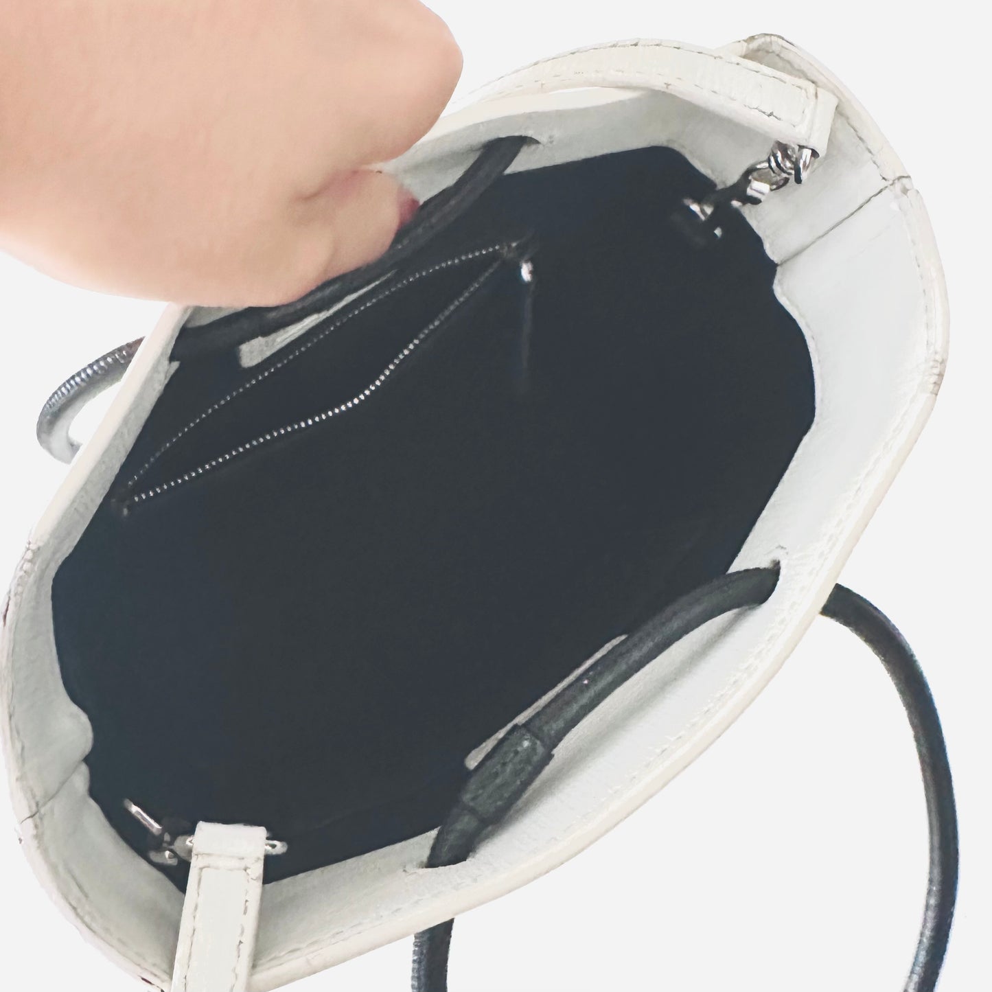 Balenciaga Everyday XXS Cabas Black / White Monogram Logo 2-Way Shopper Shoulder Sling Tote Bag