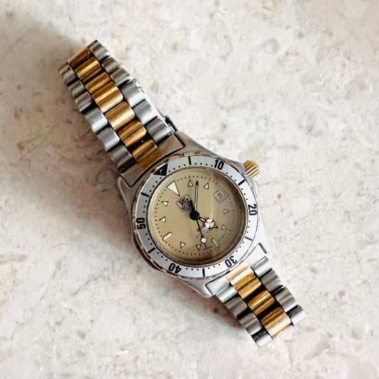 Tag Heuer Professional 974.008 Gold Dial Stainless Steel Two Tone Strap Quartz 28MM Watch