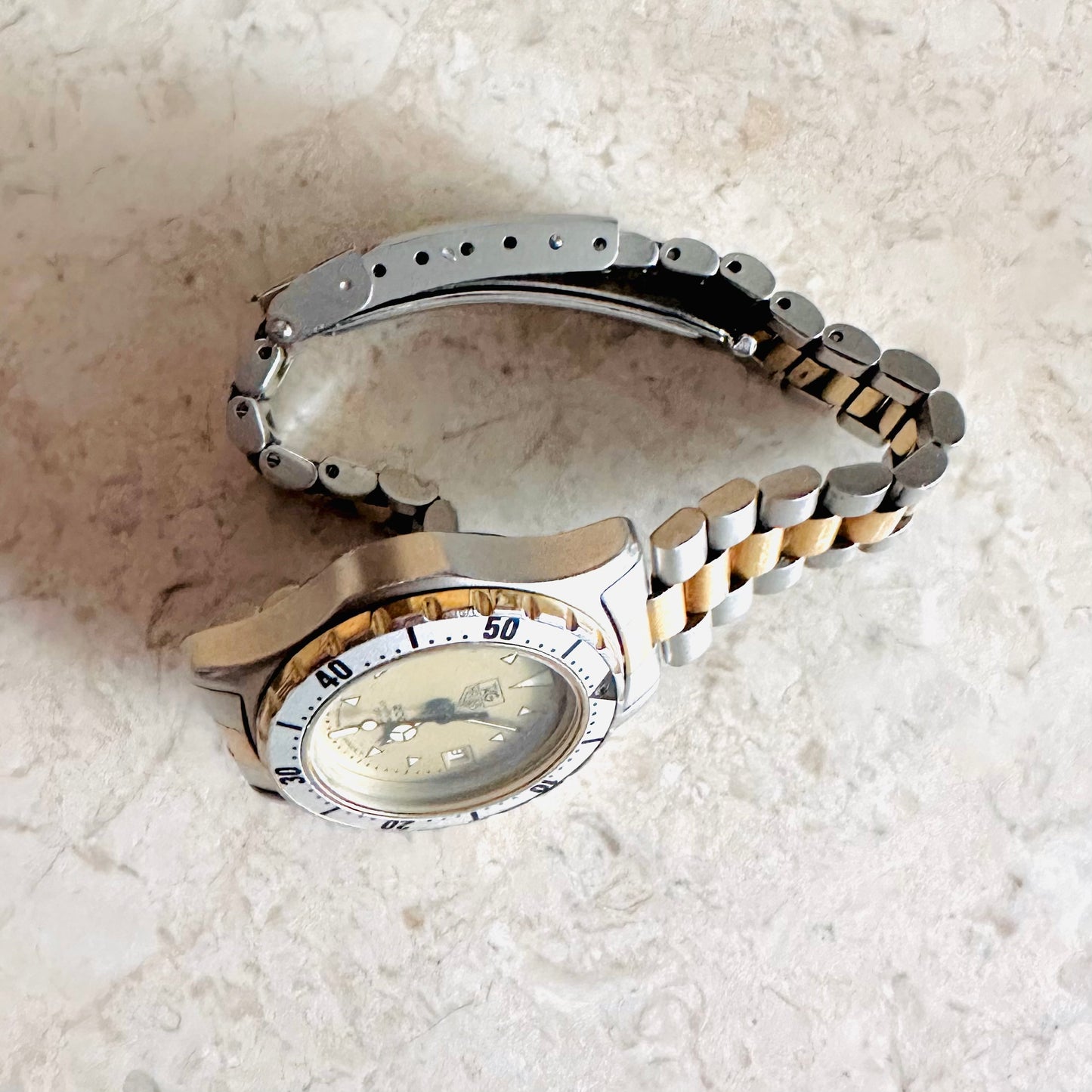 Tag Heuer Professional 974.008 Gold Dial Stainless Steel Two Tone Strap Quartz 28MM Watch