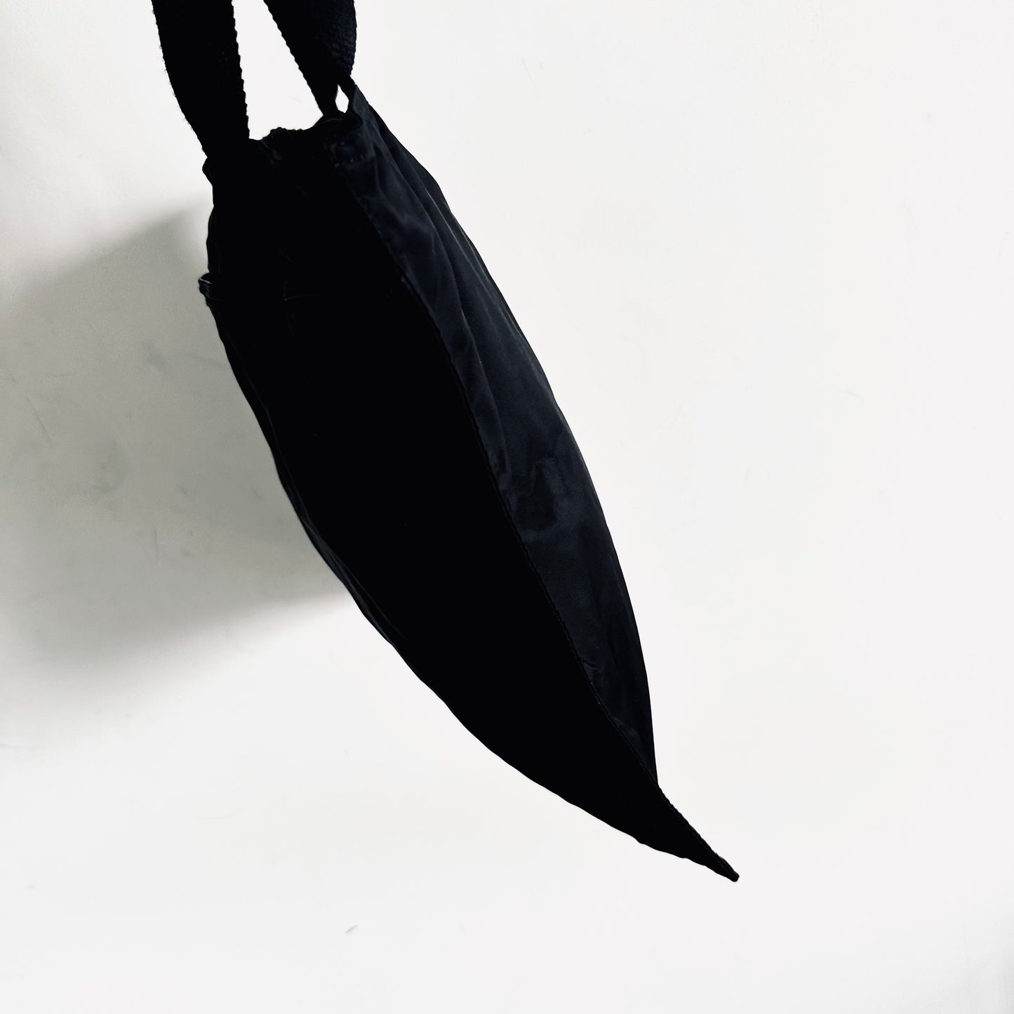 Prada Black Tessuto Classic Logo Nylon Shoulder Shopper Tote Bag