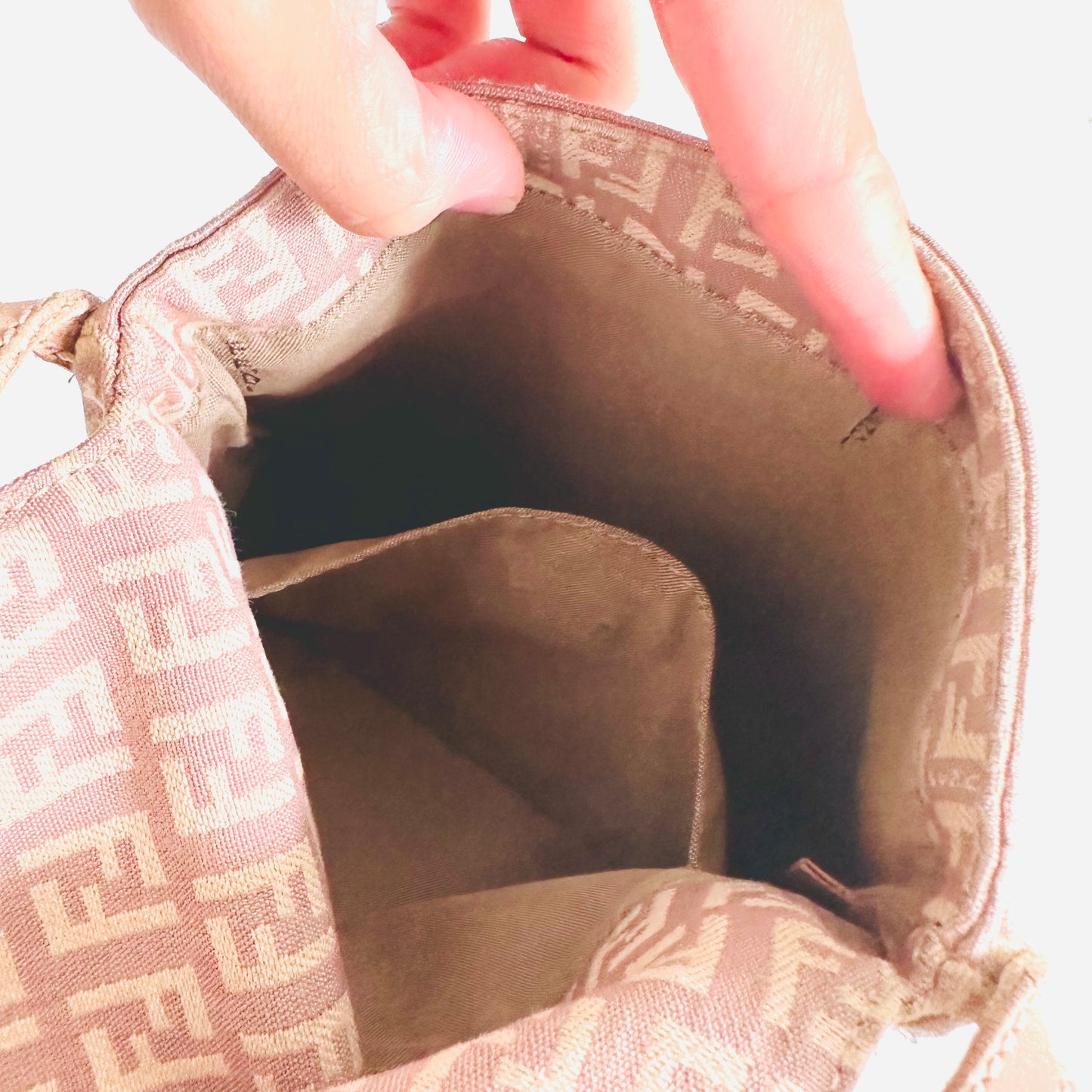 Fendi Pink GHW Zucca FF Monogram Logo Flap Shoulder Sling Bag