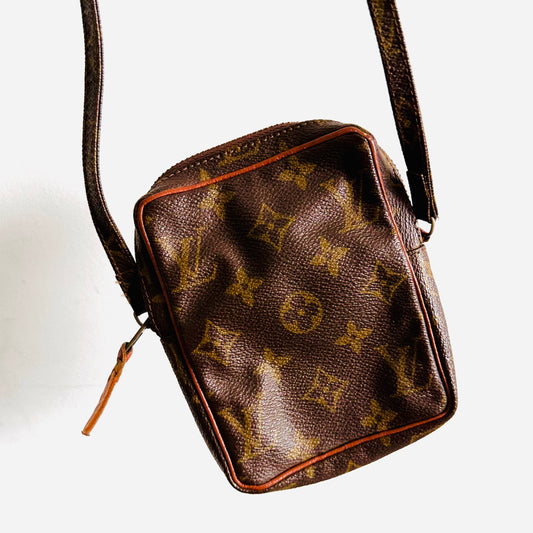 Louis Vuitton LV Mini Danube Monogram Logo GHW Vintage Camera Shoulder Sling Bag