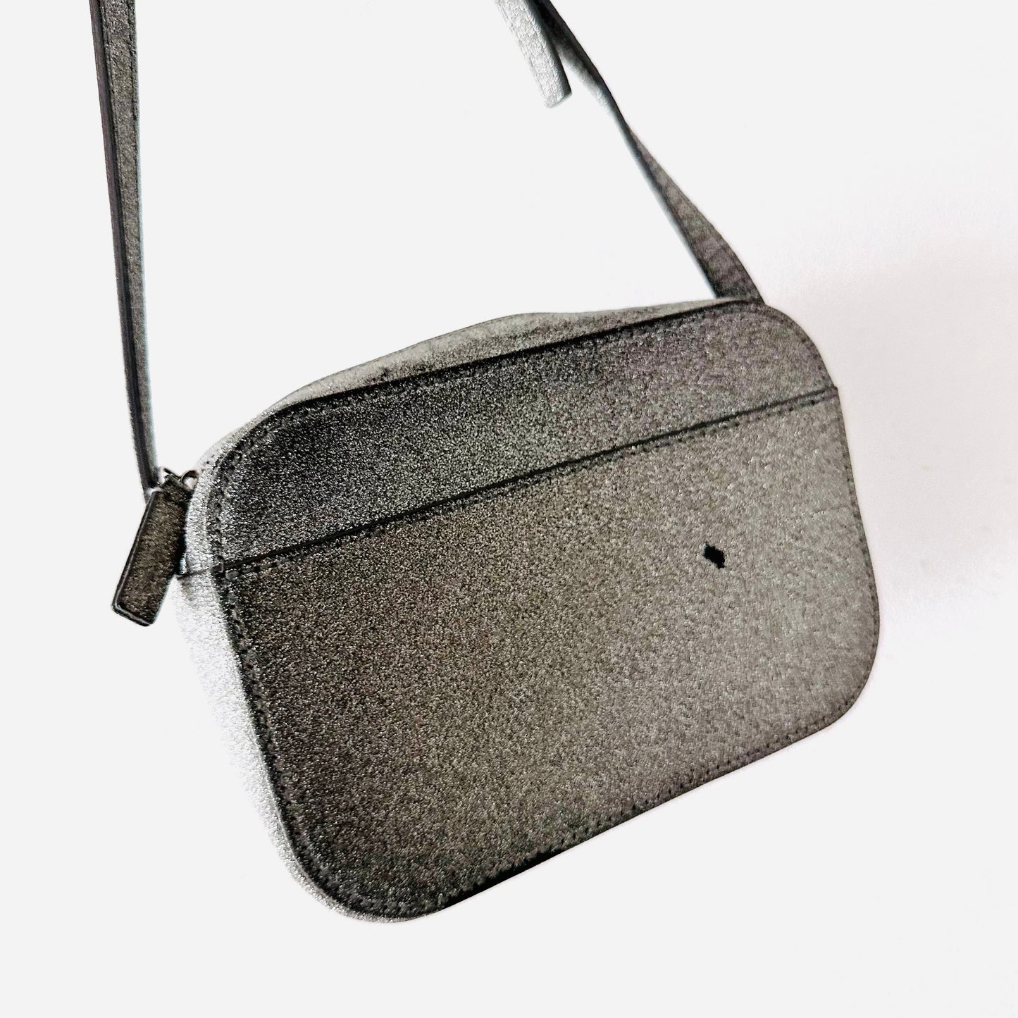 Balenciaga Metallic Silver Camera Monogram Logo Shoulder Sling Bag