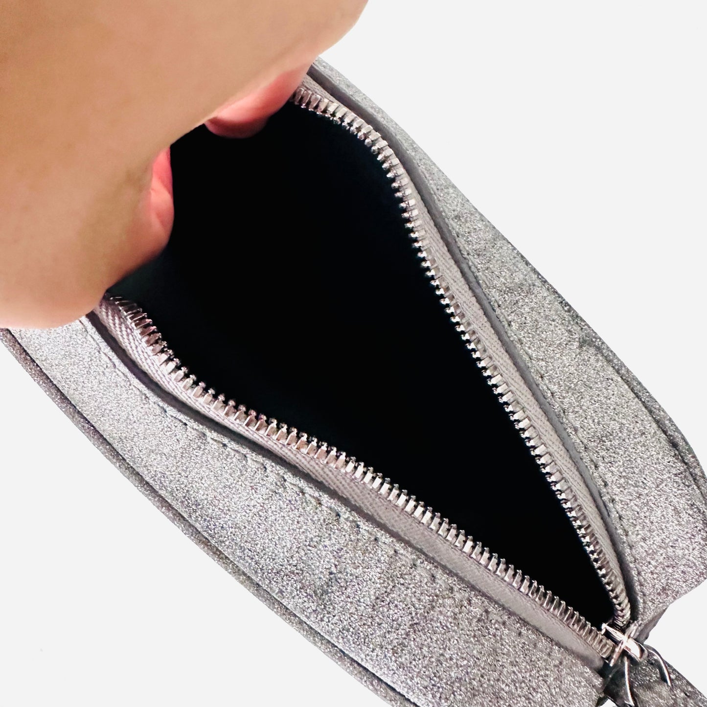 Balenciaga Metallic Silver Camera Monogram Logo Shoulder Sling Bag