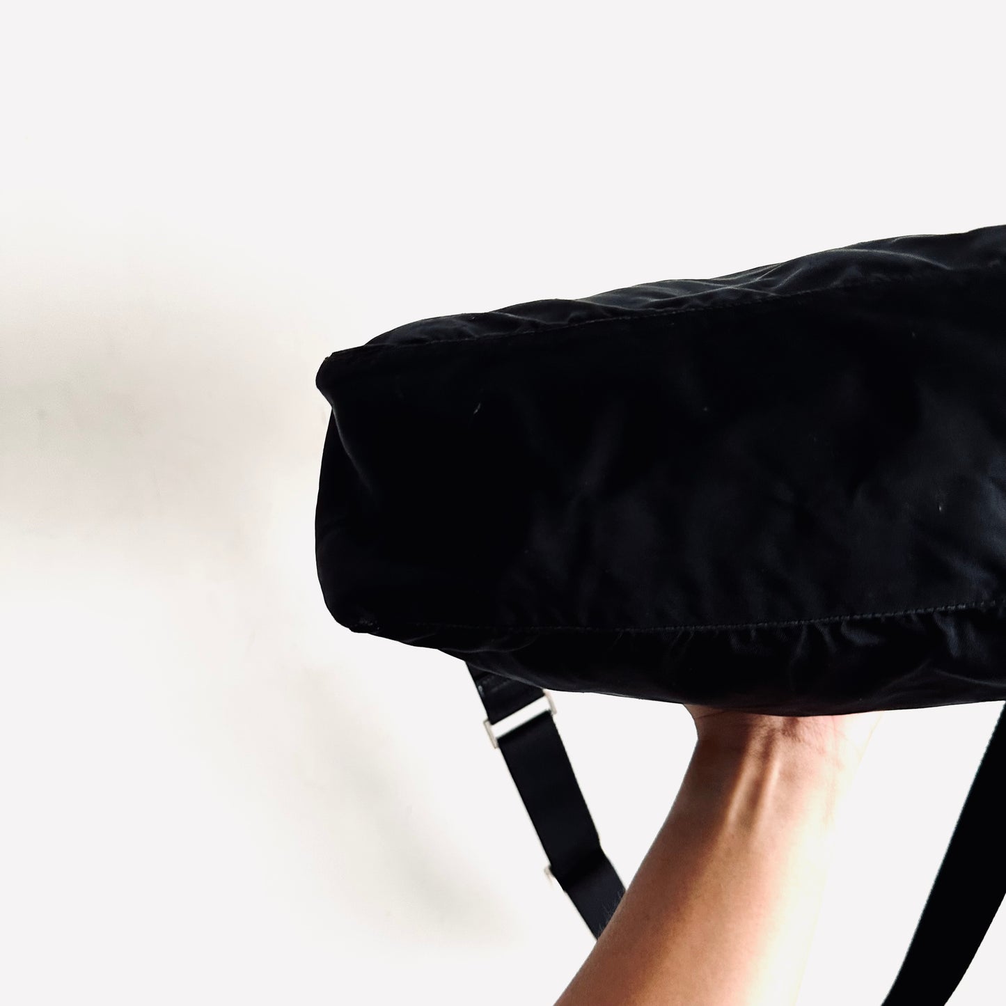 Prada Black Vela Sport Logo Classic Nylon & Leather Shoulder Sling Camera Bag