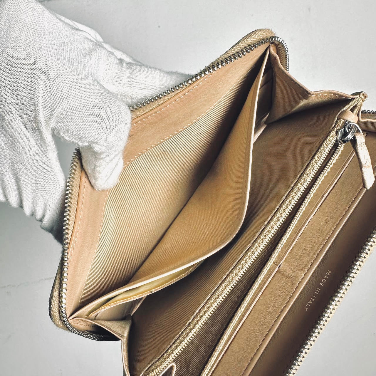 Chanel Zippy Warm Taupe Beige CC Logo Quilted Lambskin Zip Around Long Wallet 18s