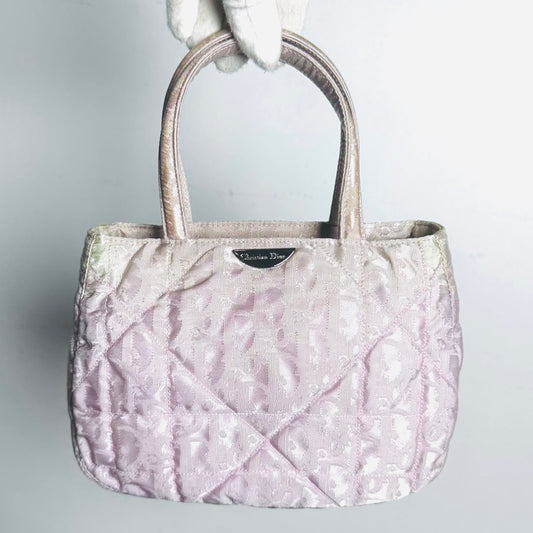 Christian Dior CD Diorissimo Violet Purple Iridescent Monogram Logo Top Handle Bag