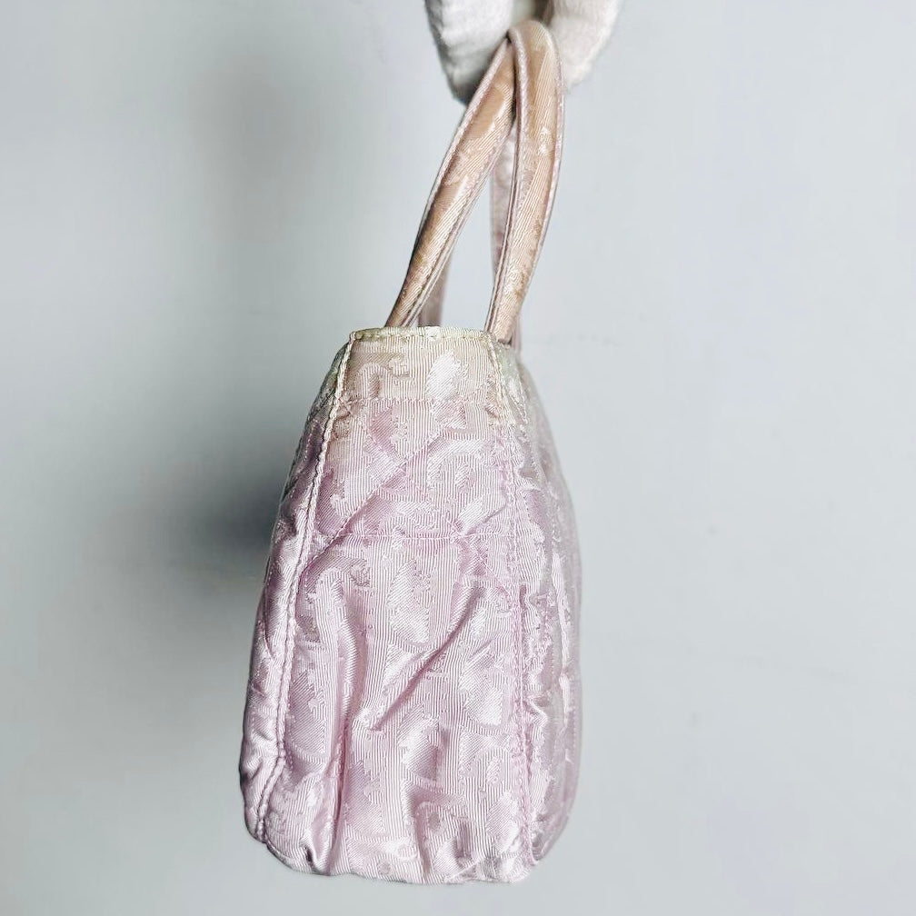 Christian Dior CD Diorissimo Violet Purple Iridescent Monogram Logo Top Handle Bag