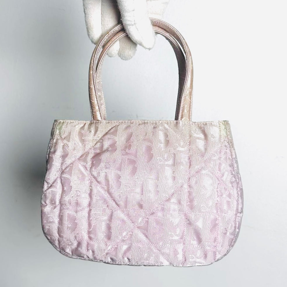 Christian Dior CD Diorissimo Violet Purple Iridescent Monogram Logo Top Handle Bag