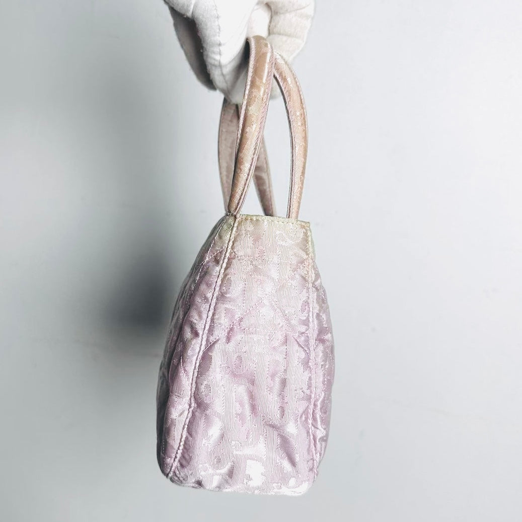 Christian Dior CD Diorissimo Violet Purple Iridescent Monogram Logo Top Handle Bag