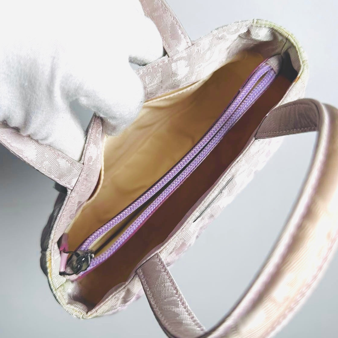Christian Dior CD Diorissimo Violet Purple Iridescent Monogram Logo Top Handle Bag