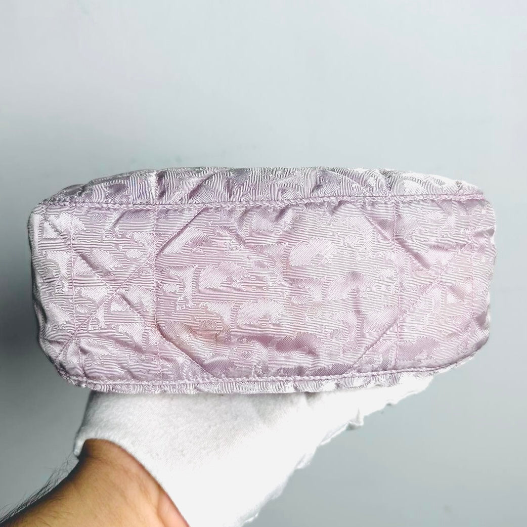 Christian Dior CD Diorissimo Violet Purple Iridescent Monogram Logo Top Handle Bag