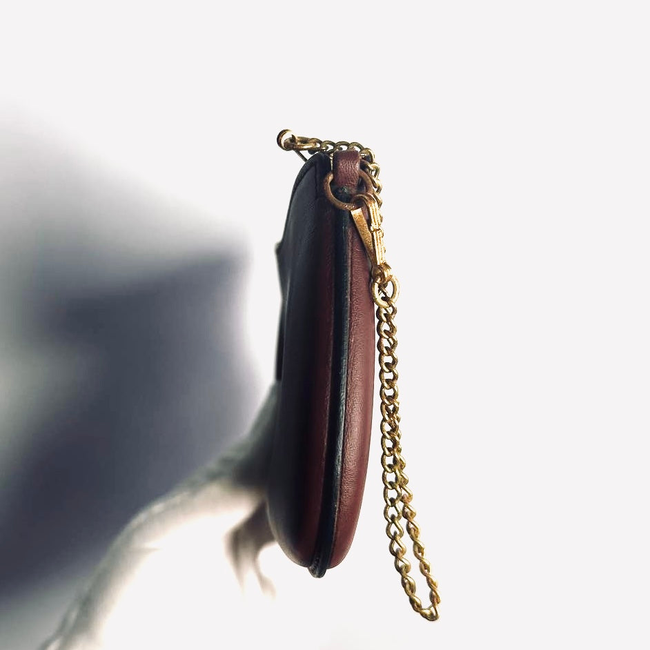 Cartier Must / Mast de Cartier Burgundy Red Maroon GHW Smooth Leather 2-Way Chain Pochette Accessories Wrislet Pouch Clutch Case