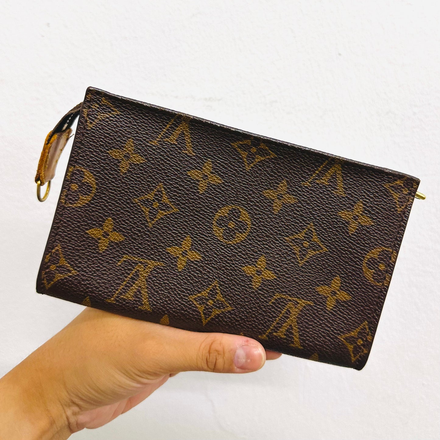 Louis Vuitton LV Monogram Logo GHW Small Toiletry Pouch 17 Case Clutch