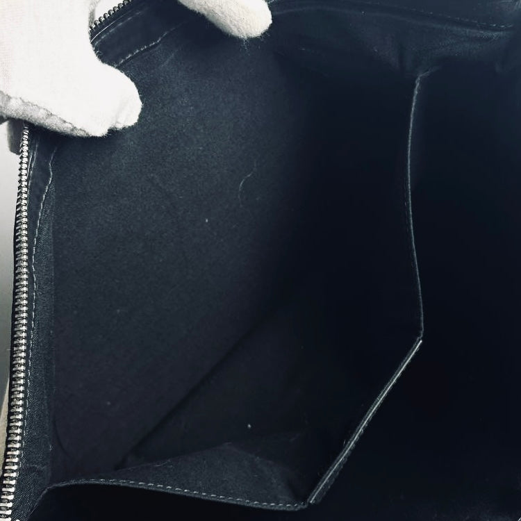 Balenciaga Black / White Everyday Classic Clip Large L Toile / Leather Zip Clutch Folio Pouch Case
