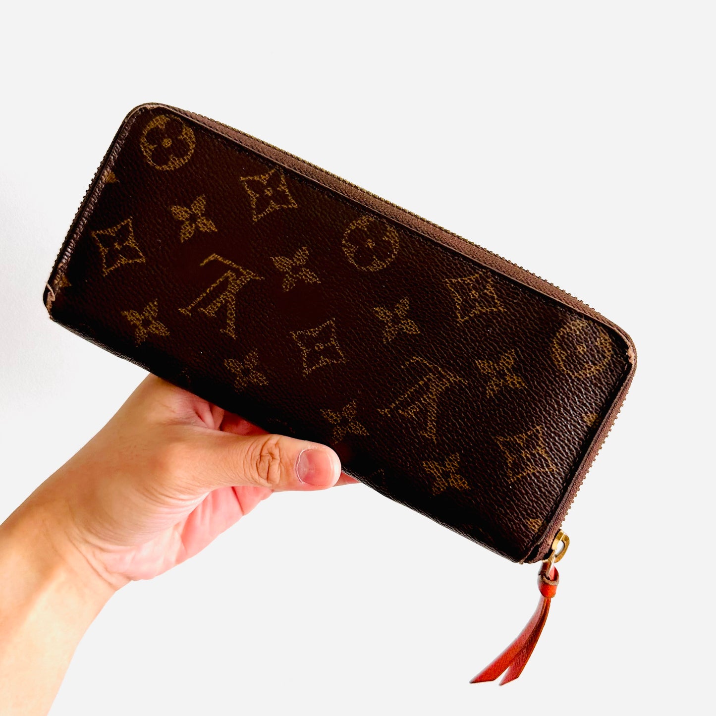 Louis Vuitton LV Clemence Monogram Logo GHW Zippy Zip Around Long Wallet