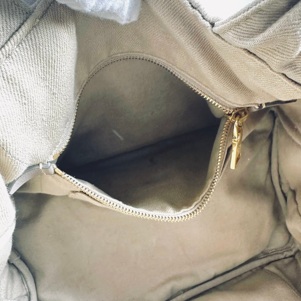 Prada Beige Cream GHW Canapa Small Monogram Logo Shopper Tote Bag