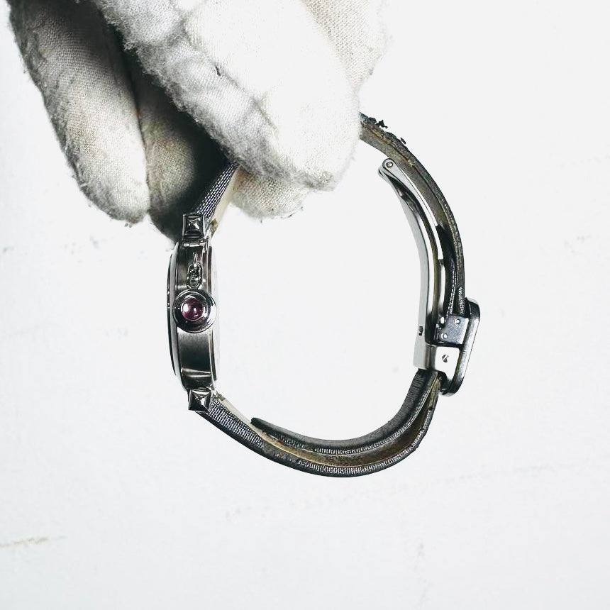 Cartier Miss Pasha 2973 Stainless Steel Pink Round Dial Monogram Logo 27MM Quartz Watch