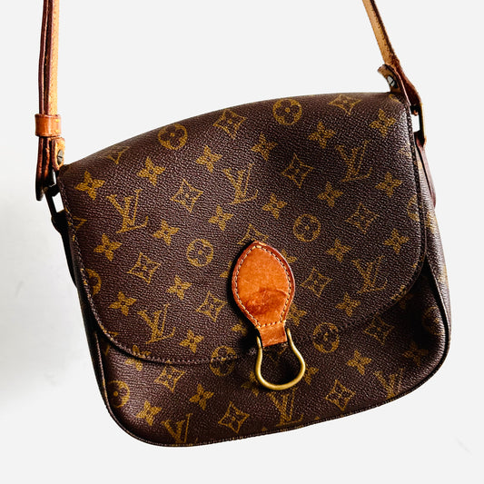 Louis Vuitton LV Saint Cloud Monogram Logo Vintage Flap Shoulder Sling Bag