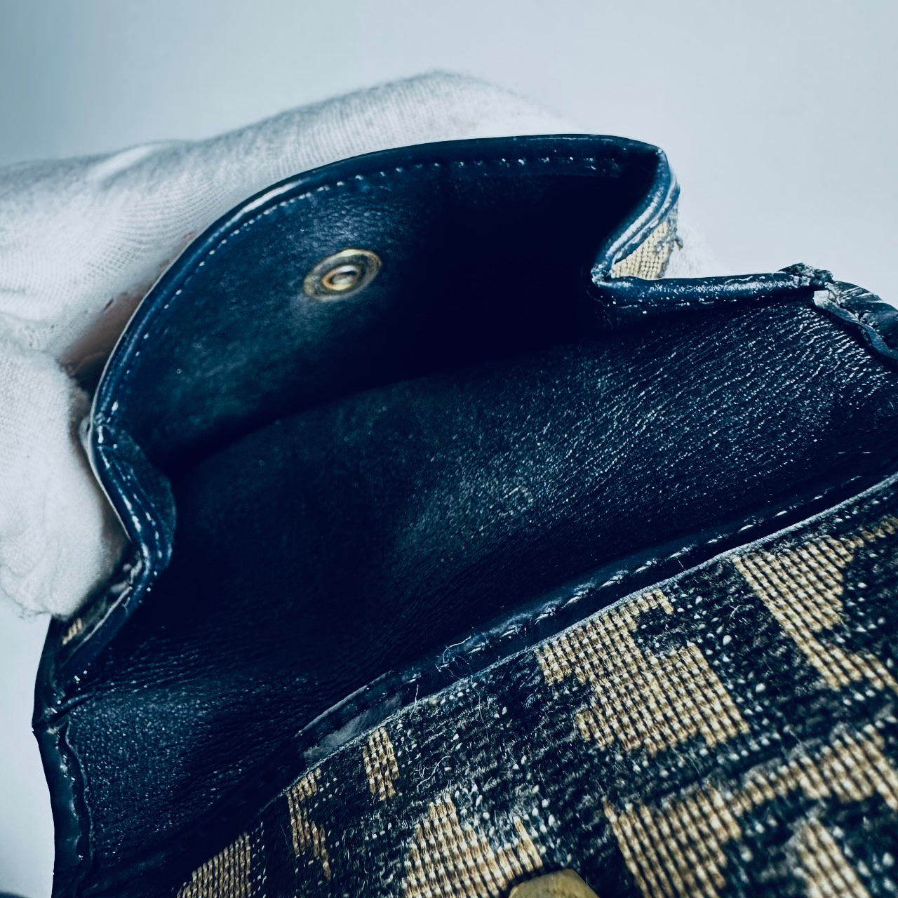 Christian Dior CD Navy Blue GHW Oblique Monogram Logo Flap Coin Pouch Case