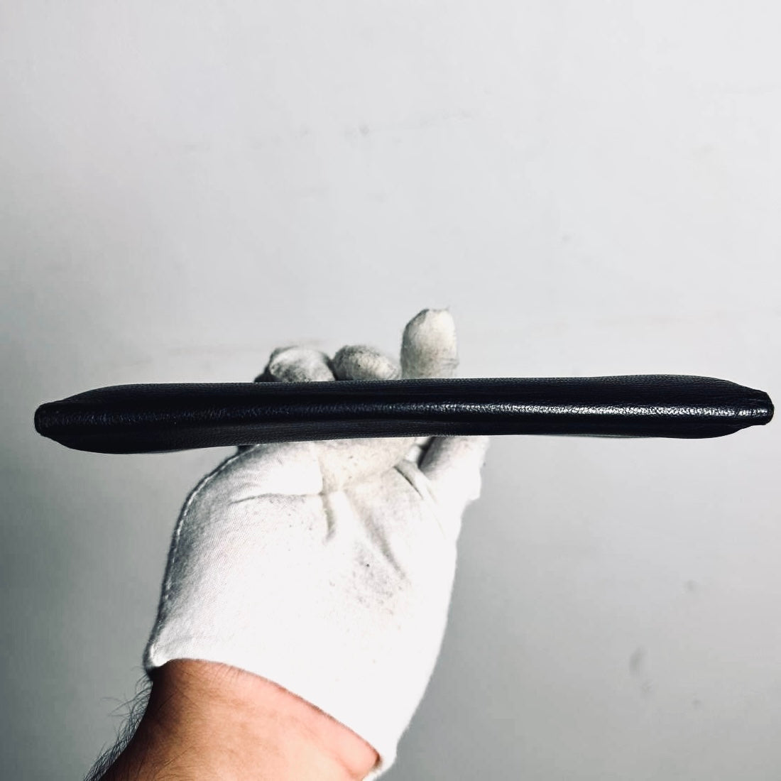 Chanel CC Black Chevre Leather Monogram Logo Bifold Long Wallet 8s