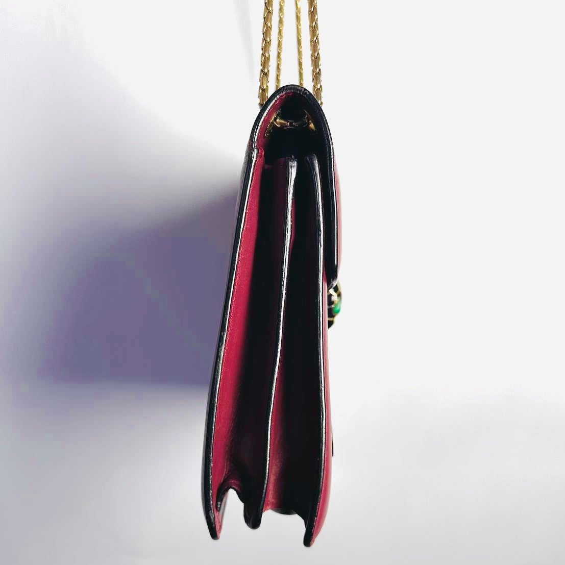Bvlgari Bulgari Serpenti Forever Maroon Burgundy GHW Calfskin Leather Monogram Logo 2-Way Chain Shoulder Sling Flap Bag