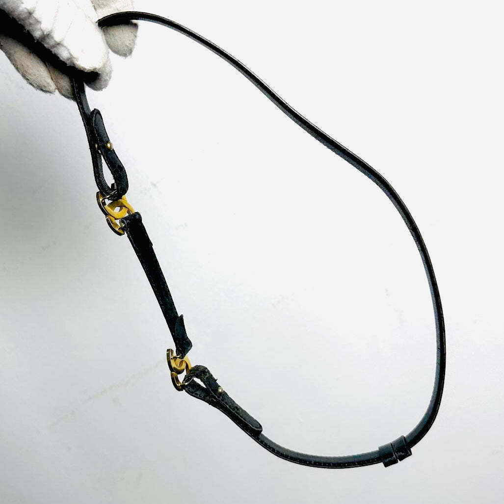 Chanel CC Black GHW Gold Giant Double Monogram Logo Smooth Leather 30MM Iconic Belt