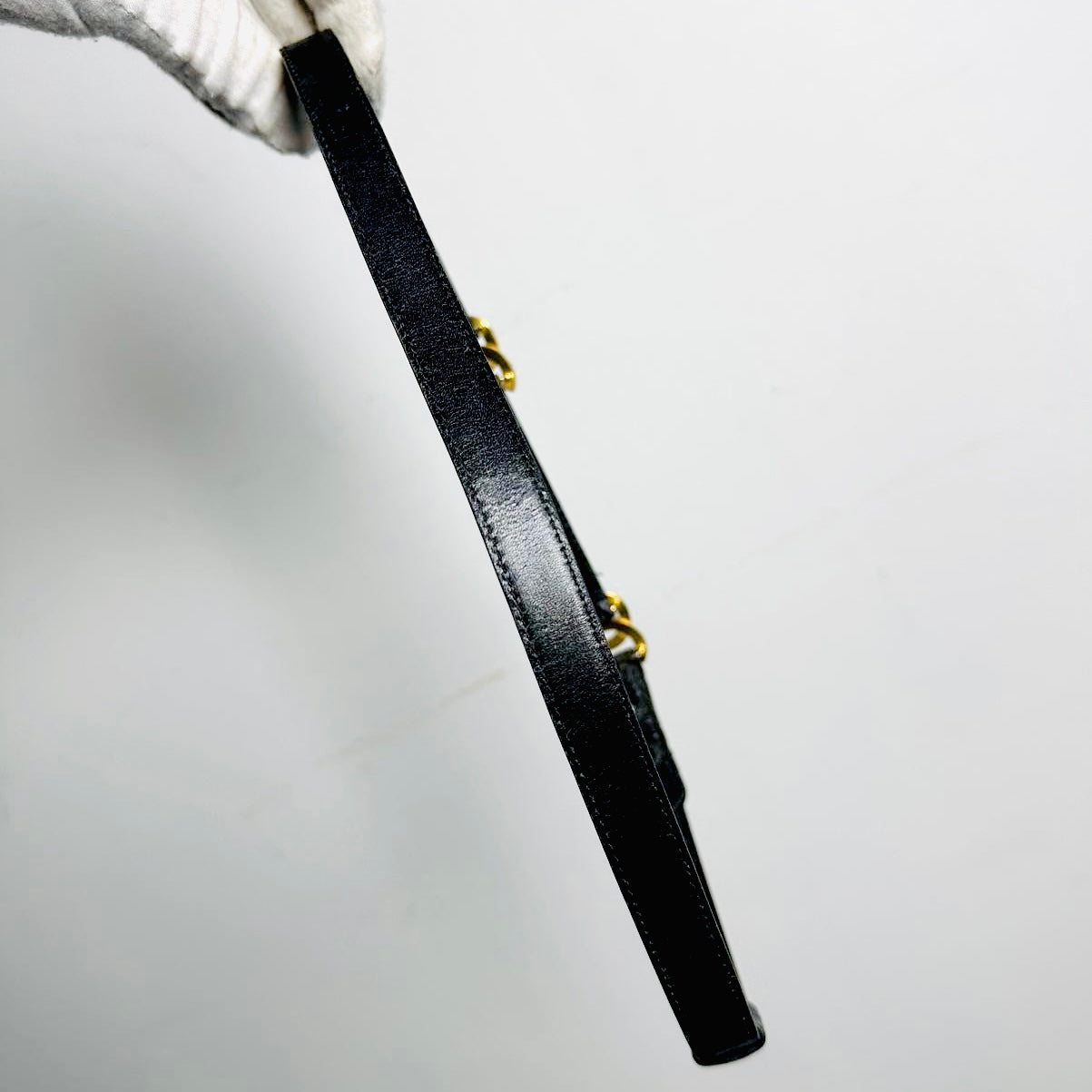 Chanel CC Black GHW Gold Giant Double Monogram Logo Smooth Leather 30MM Iconic Belt